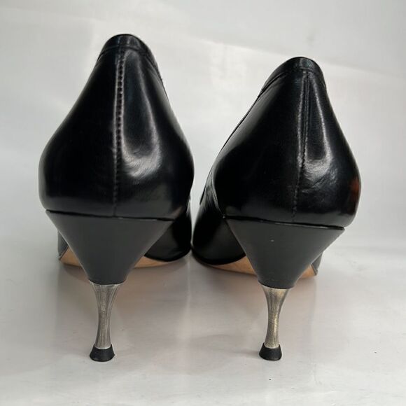 Vero VE Black Leather Pumps with fringe buckle - Picture 3 of 13